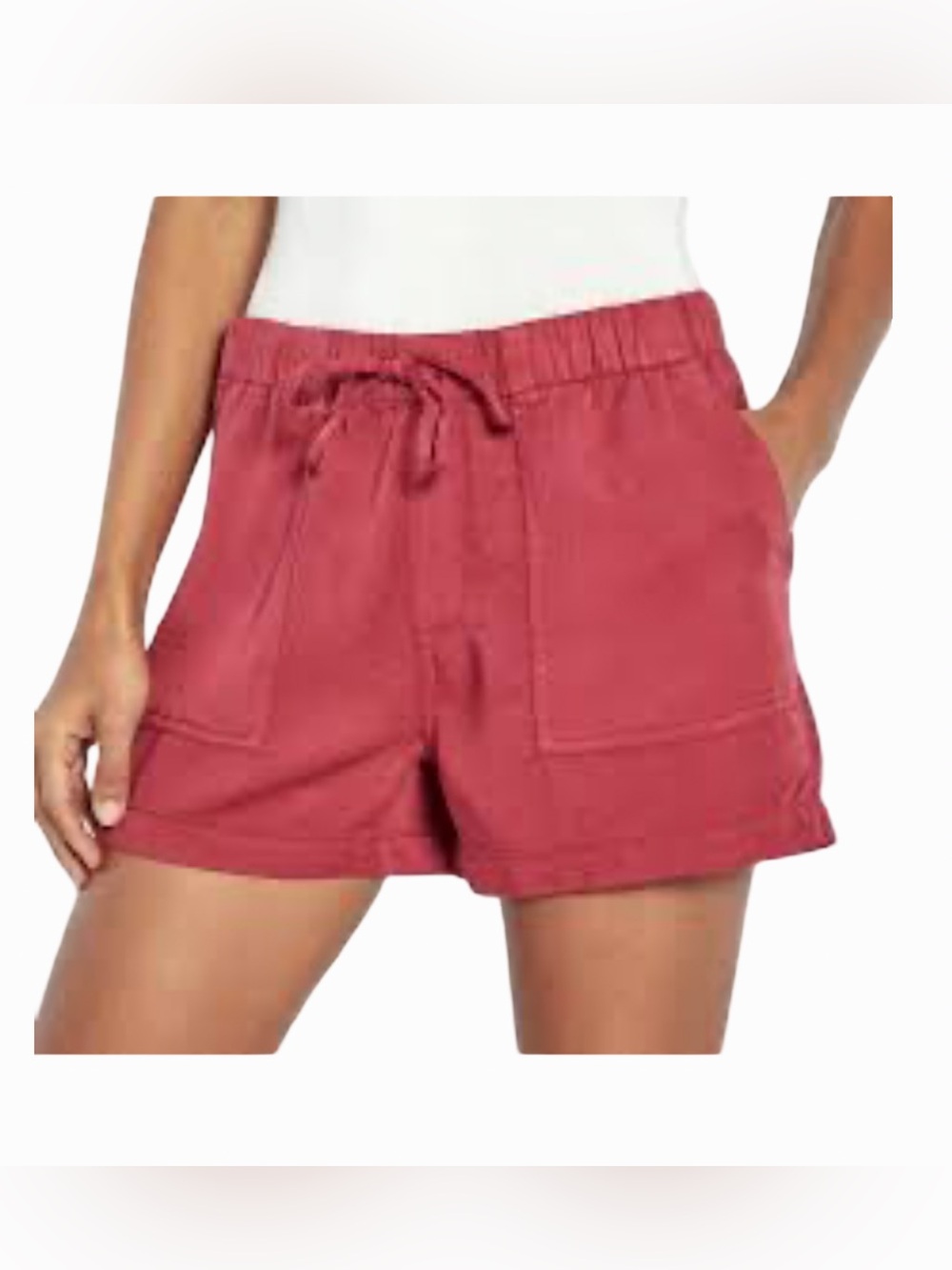 GAP Women's Soft Lightweight Drawstring Waist Pull-On Shorts w/Pockets Large